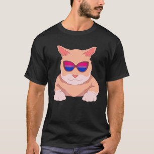 Bi Pride Month Cool Bisexual Sunglasses Cat Lgbt B T-Shirt