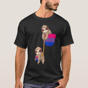 Bi Pride Sloth Pocket Bisexual Flag Bisexuality L T-Shirt