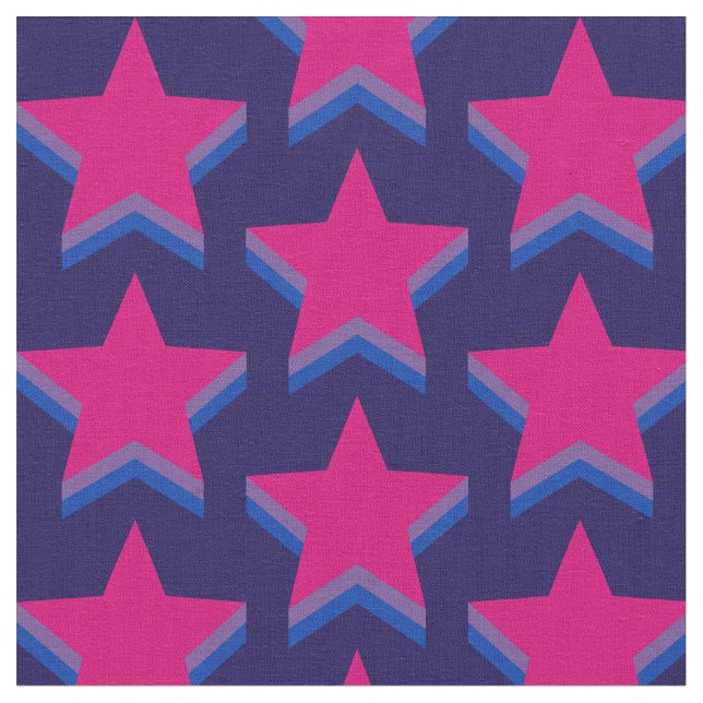 Bi pride stars fabric (Close Up)