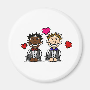 Bi-Racial Gay Couple Magnet