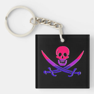 BI-Rate Jolly Roger PRIDE Flag Key Ring