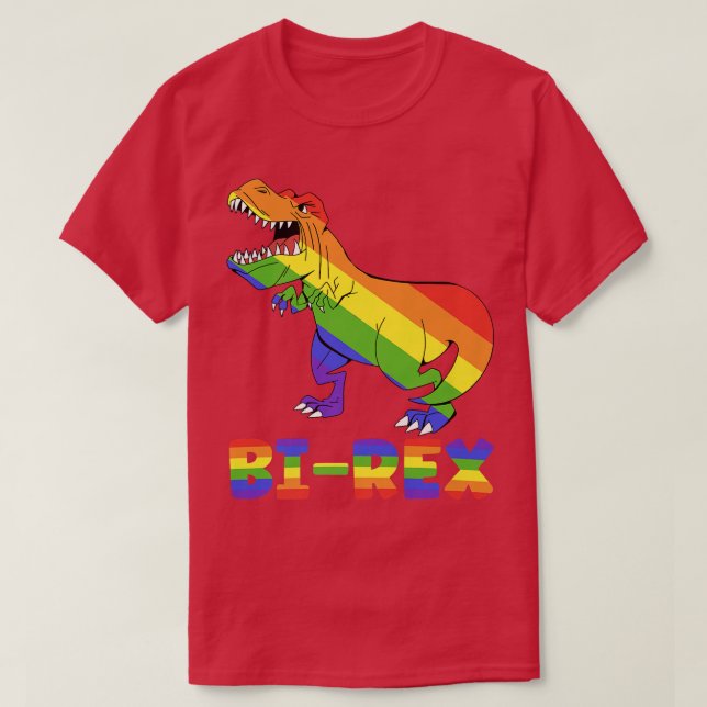 Bi-Rex Rainbow Dino, Pride Month lgbt lgbtq Premiu T-Shirt (Design Front)