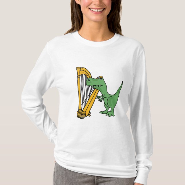 BI- T-Rex Playing Harp Shirt (Front)