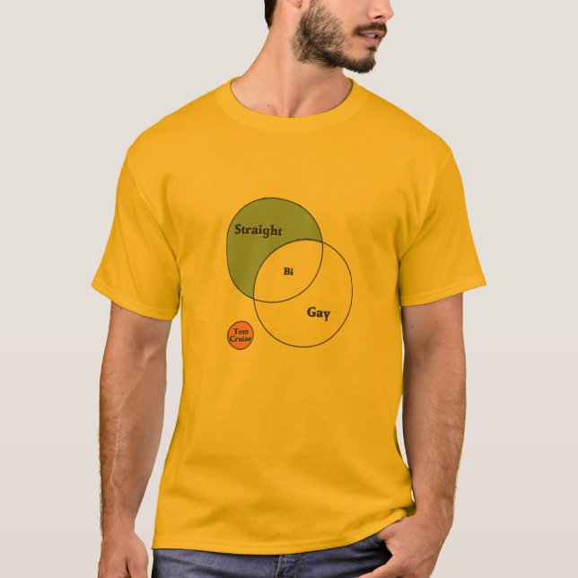 Bi Tom Cruise Gay Straight venn diagram T-Shirt (Front)