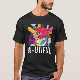 Bi Utiful Bisexual Rainbow Pride Bisexuality LGBTQ T-Shirt