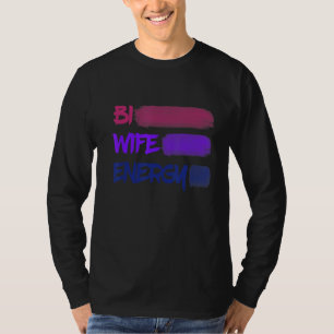 Bi Wife Energy Stripe Brushed Line Bisexual Design T-Shirt