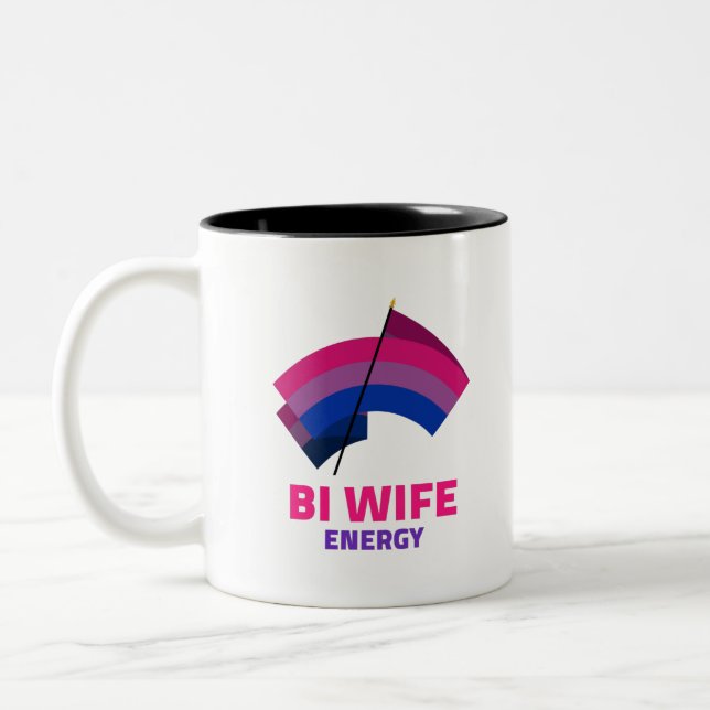 Bi Wife Energy  Two-Tone Coffee Mug (Left)