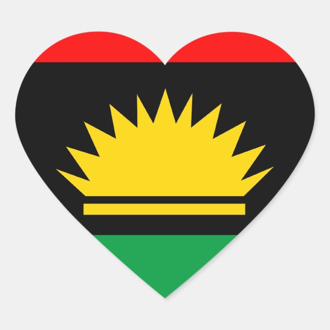 Biafra republic minority people ethnic flag heart sticker (Front)