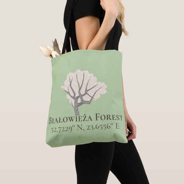 Białowieża Forest Latitude & Longitude  Tote Bag (Close Up)