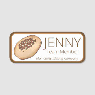 Bialy Breadmaking Jewish Bakery Baking Food Deli Name Tag