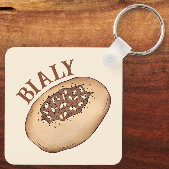 Bialy Jewish Bakery Onion Bread Poland Polish Food Key Ring (Back)