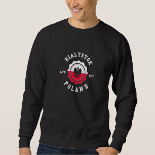 BIALYSTOK Poland Flag Badge Vintage Premium Sweatshirt