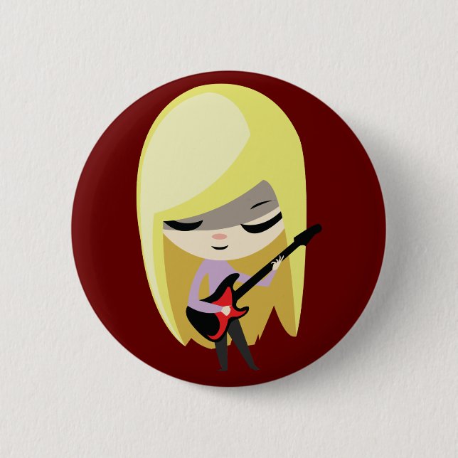 Biana the Blonde Bassist 6 Cm Round Badge (Front)