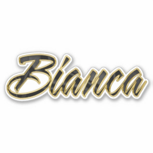 Bianca black gold lettering sticker