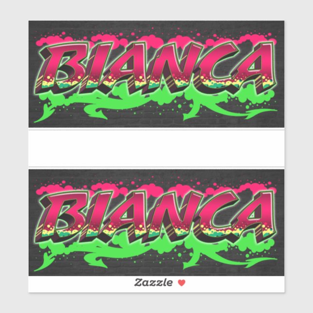 Bianca First Name Graffiti Sticker (Sheet)