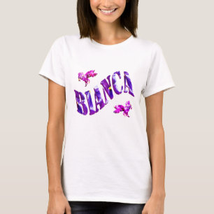Bianca, Girls Name Made With Pansies, T-Shirt