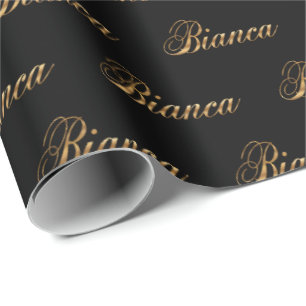 Bianca gold Design Lettering Geschenkpapier Wrapping Paper