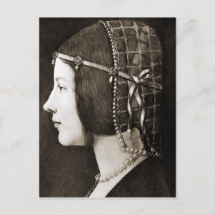 Bianca Sforza by Leonardo da Vinci Postcard