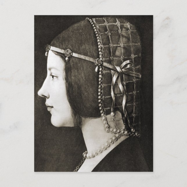Bianca Sforza by Leonardo da Vinci Postcard (Front)