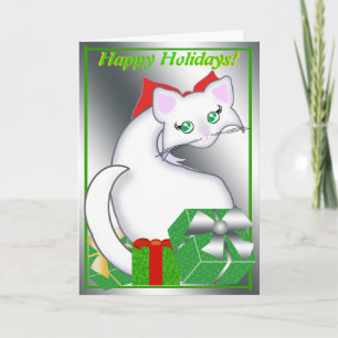 Bianca Toon Kitty Holiday Greens Card