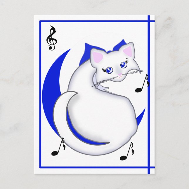 Bianca Toon Kitty Sings the Blues Postcard (Front)