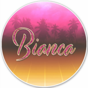 Bianca Vorname Name golden pink Aufkleber Sticker