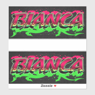 Bianca Vorname Name Graffiti Aufkleber Sticker