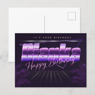 Bianka Name Vorname lila Postkarte Geburtstag Postcard