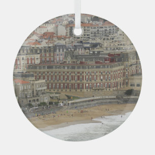 Biarritz beach, Belle Époque architecture. Glass Tree Decoration