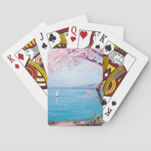 Biarritz Beach (by Kimon Loghi) Playing Cards