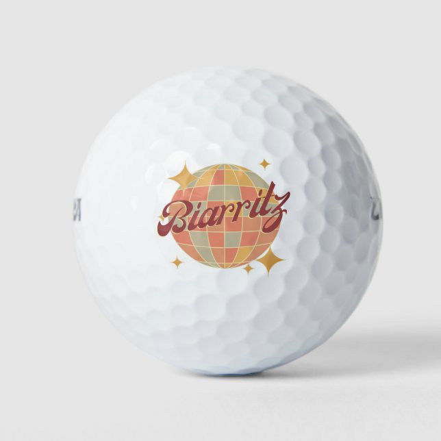 Biarritz City France Retro golfing resort  Golf Balls (Front)