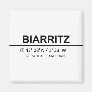 Biarritz Coordinaten — Biarritz Coordinates Magnet