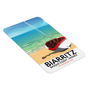 Biarritz France Beach travel poster Magnet