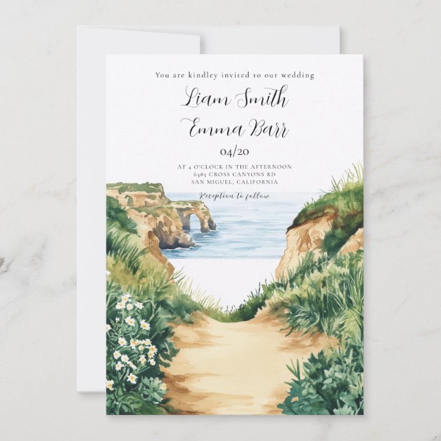 Biarritz France Destination Wedding Invitation (Front)