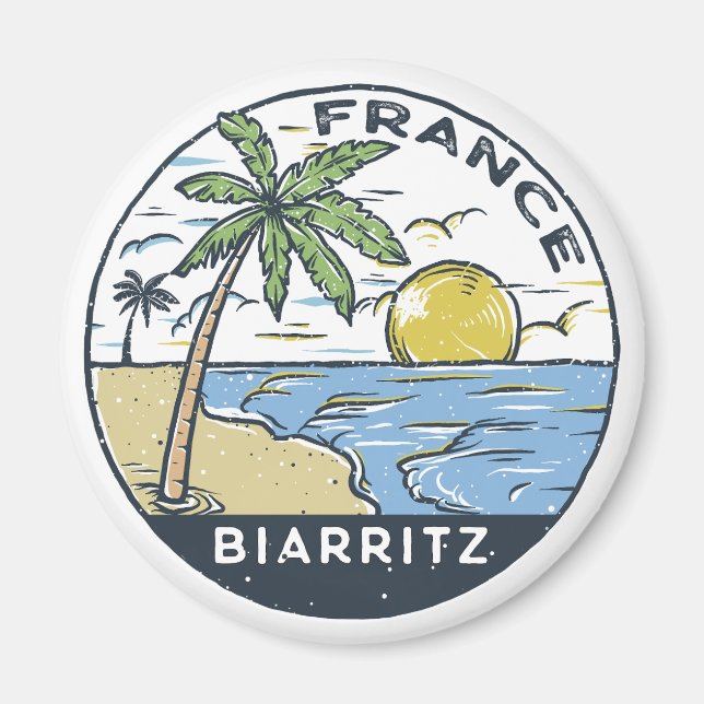 Biarritz France Vintage Magnet (Front)