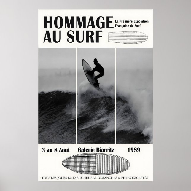Biarritz Surfing Exhibition Poster 1989 Surf (Front)