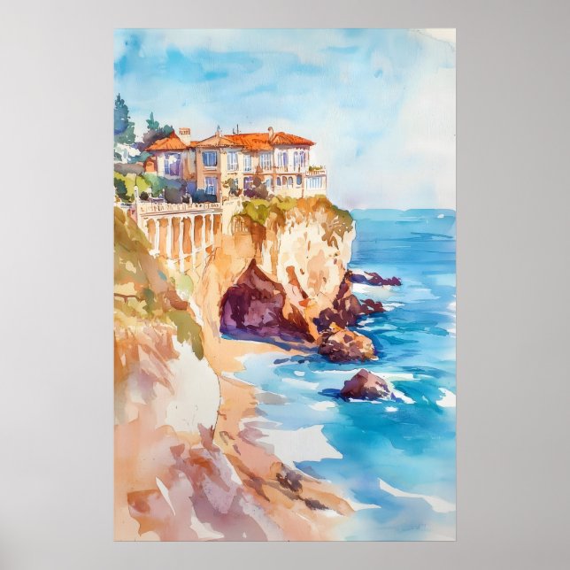 Biarritz Watercolor 1 Poster (Front)