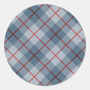 Bias Plaid Blue-Red Stripe Classic Round Sticker