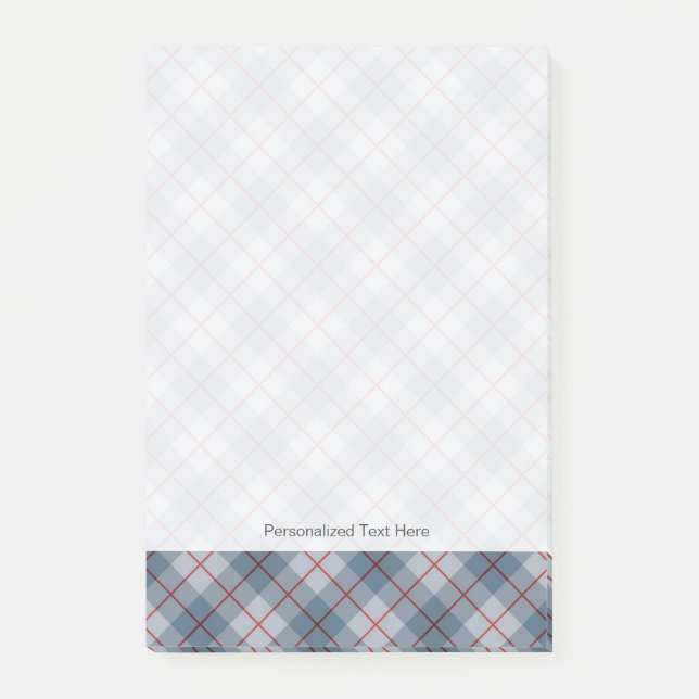 Bias Plaid Blue-Red Stripe Post-it Notes (Front)