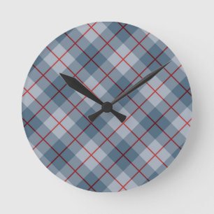 Bias Plaid Blue-Red Stripe Round Clock