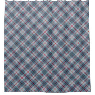 Bias Plaid Blue-Red Stripe Shower Curtain