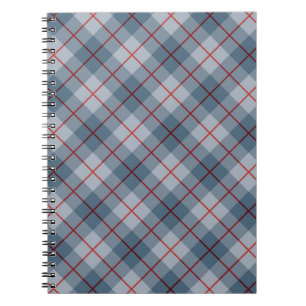 Bias Plaid Blue-Red Stripe Spiral Notebook