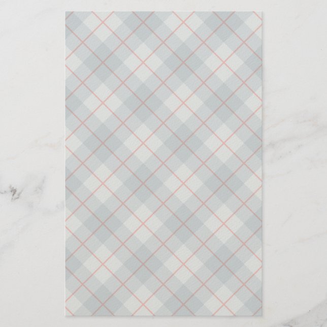 Bias Plaid Blue-Red Stripe Stationery (Front)