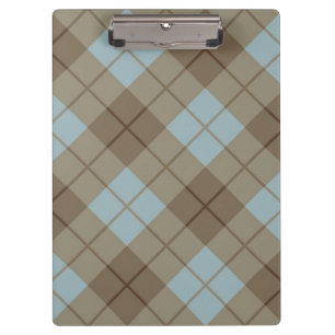 Bias Plaid in Blue and Brown Clipboard