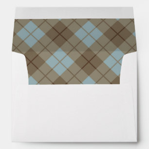 Bias Plaid in Blue and Brown Envelopes