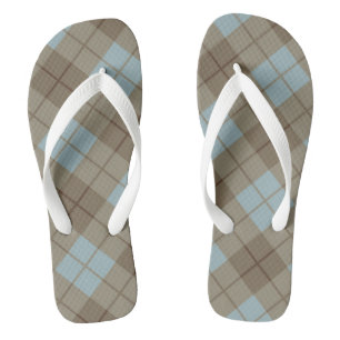 Bias Plaid in Blue and Brown Jandals