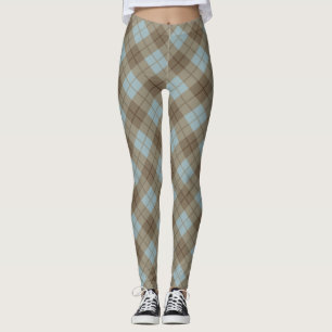 Bias Plaid in Blue and Brown Leggings