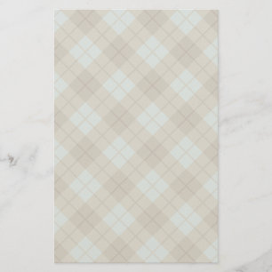 Bias Plaid in Blue and Brown Stationery
