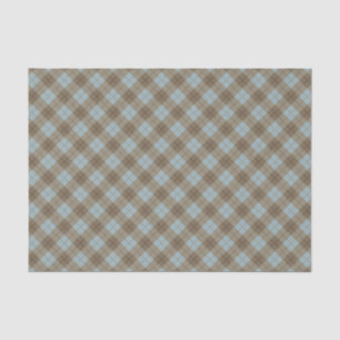 Bias Plaid in Blue and Brown Tissue Paper