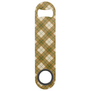 Bias Plaid in Gold with Green Stripe